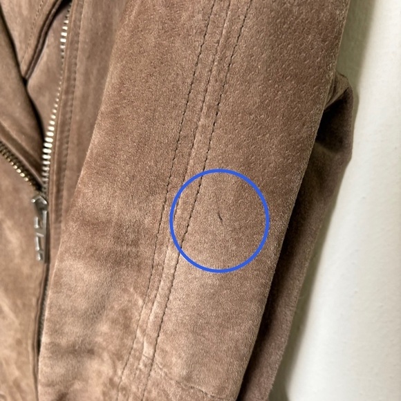 BLANK NYC Suede Moto Jacket Tan Taupe Light Brown Silver Hardware Small - Picture 15 of 16